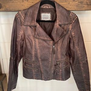 Leather Jacket in Brown by BKE